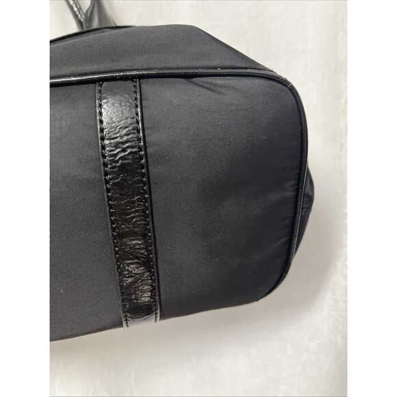 Kate Spade nylon and patent leather two handle satchel with pocket - Picture 9 of 12